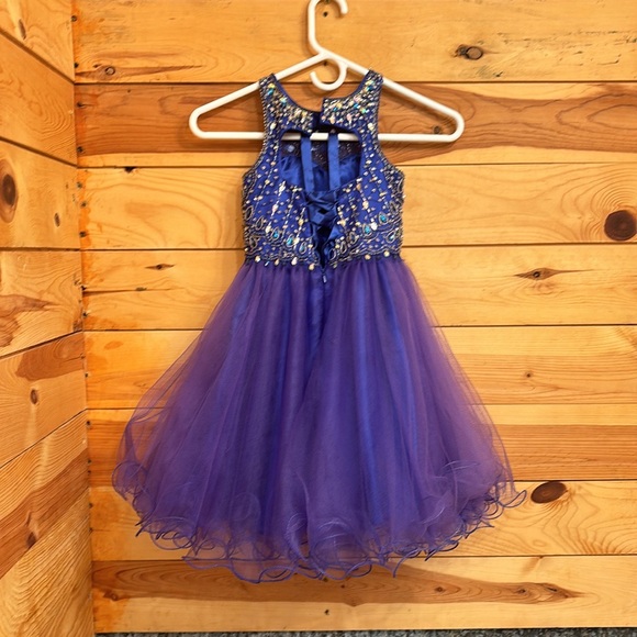 Beautiful pageant dress. Royal blue. Bedazzled! - Picture 2 of 4